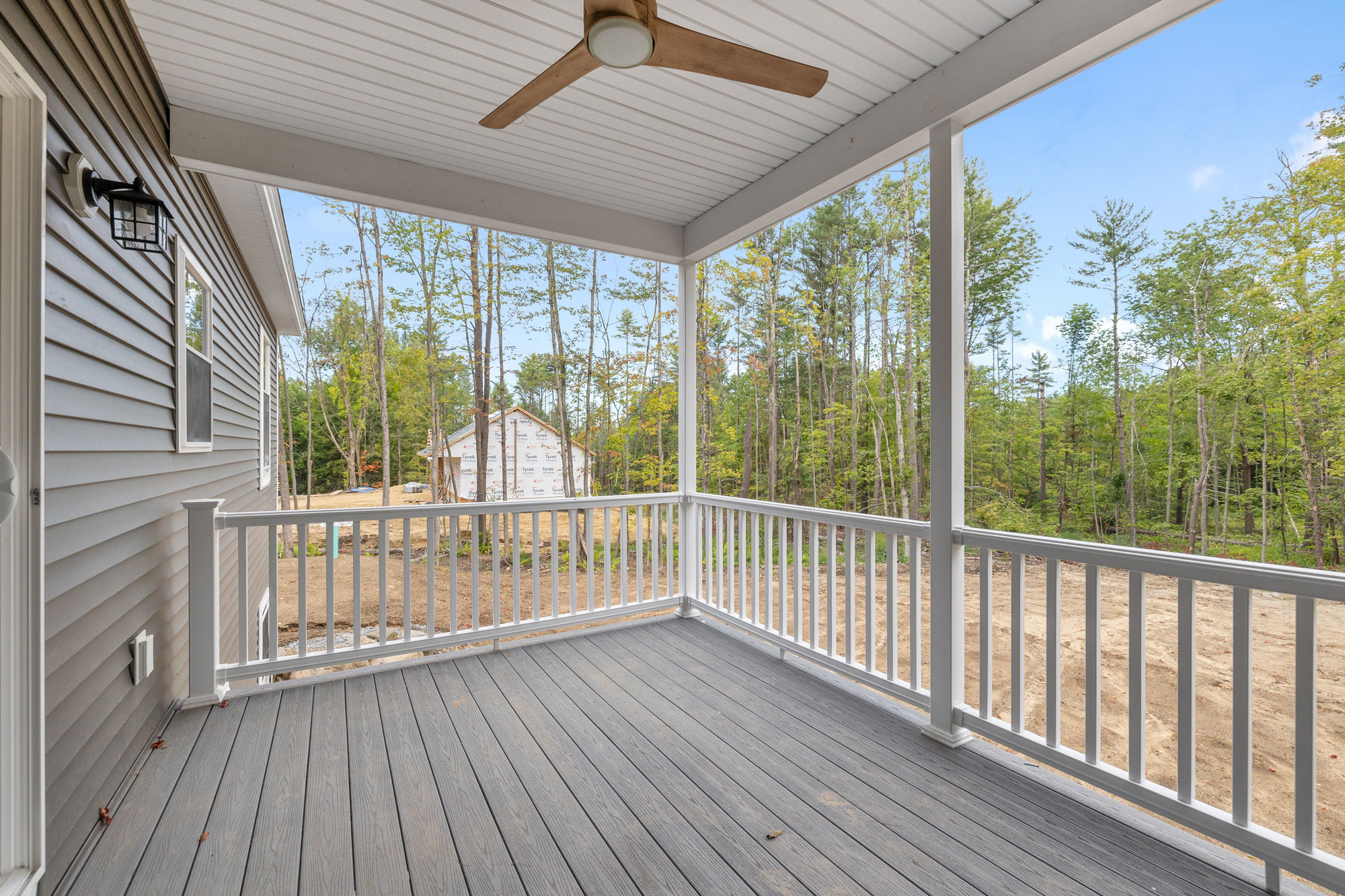 Covered composite porch deck